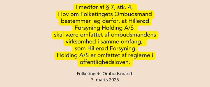 Ombudsmanden underlægger Hillerød Forsyning sin kontrol – afgørelse med landsdækkende betydning